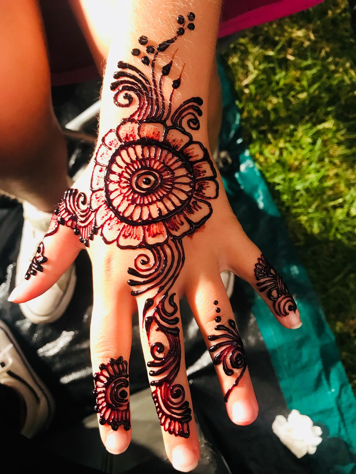 Large floral henna