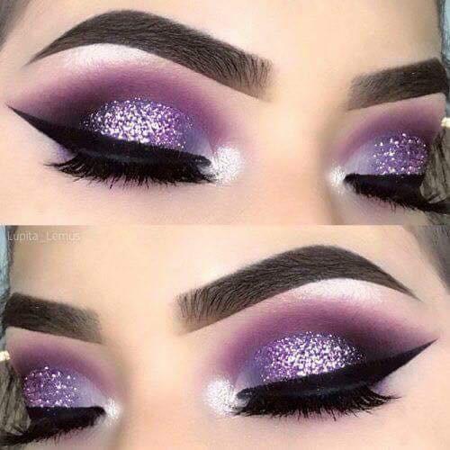 Purple glitter eye